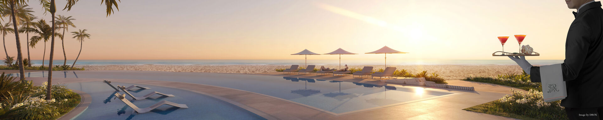 Poolside butler service